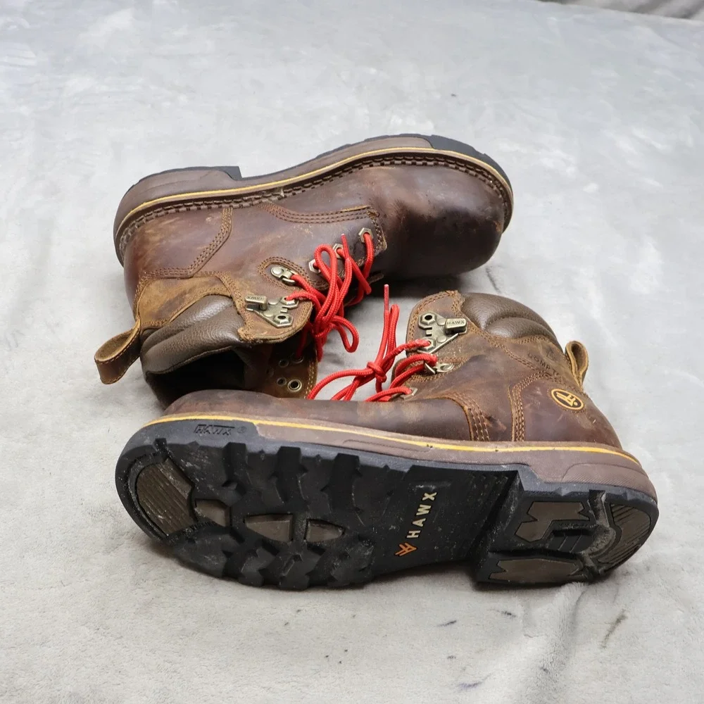 Hawx Mens 9.5D Brown Work Boots Composite Toe Cordura Waterproof BHXCORPW105